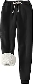 [Flygo] Women's Winter Warm Fleece Joggers Pants Sherpa Lined Athletic Active Sweatpants