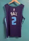 LaMelo Ball Charlotte Hornets Jersey Mens XL Jersey Size 52 Purple Stitched