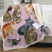 Painted Cats Throw Blanket