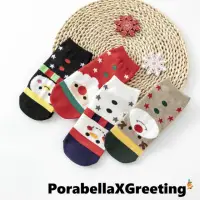 在飛比找momo購物網優惠-【Porabella】盒裝繽紛撞色聖誕中筒襪交換禮物雪人麋鹿