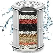 Aqua Elegante 16-Stage Shower Filter - Universal Showerhead Water Filters To Remove Chlorine + Hard Minerals - Bath Purifier And Best Softener System With Activated Charcoal - Replacement Cartridge