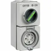 Clipsal Easy56 Round 4 Pin 32A Switched Socket | EY56C432