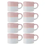 8PK Mikasa 350ml Ombre Coffee Mug Tea Cup Clay Drinkware w/ Handle Pink/White