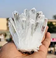 Natural Clear Crystal Quartz Cluster, Himalayan Clear Crystal Quartz Geode Cluster Rock Geode For Positive Energy, Vastu Defects Home Decor Office Decoration Crystal Healing EMF Protection 1LBS