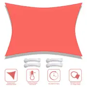 19x13Ft UV Block Rectangle Sun Shade Sail Canopy Outdoor Patio Watermelon Red