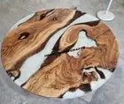 Round Resin Table top for office/home, Solid White Resin table top