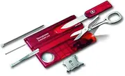 [Victorinox] Swiss Card Lite, Swiss Made Pocket Tool, 13 Functions, LED, Magnifier, Red Transparent