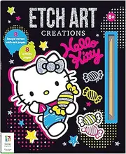 Etch Art Creations: Hello Kitty – Scratch Art Kit with Engraving Sheets, Stylus & Activity Book – Fun DIY Craft Set for Kids