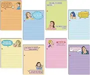 Dianelhall 8 Pcs Funny Sticky Notes for Women Funny Notepads Memo Pads Office Humorous Adhesive Note Pads Office Gifts Supplies for Coworkers Staff Student, 4 x 5.5 Inch(Stylish Style)