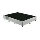 Palermo Queen Slatted Ensemble Bed Base - Platinum Light Grey Linen Breathable C