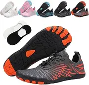 [Generic] Hiking Footwear Unisex Grounding Barefoot Shoes for Women Men, Breathable Wide Toe Barefoot Running Water Fitness Shoes, Pro-Healthy Non-Slip Quick Drying Bathing Shoes Sneakers(Gary,41)