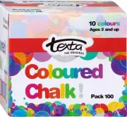 100pc Texta Multi Coloured Chalk Art Drawing Office School Kids for Blackboard
