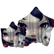Faces of Faery #41 Girl with Adorable Maltese Dog Towel with Hood