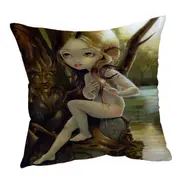 Forest Creatures Tree Nymph in the Hamadryad Lake Cushion Cover