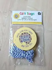 Gift Tags 30 Count w/ Blue/White Bakers Twine 17.5 ft 'You Are One Smart Cookie