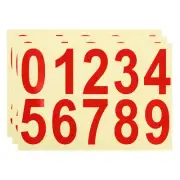 3Pcs Reflective Mailbox Number Sticker 3 Inch Strong Self Adhesive, Red
