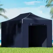 3x4.5 Outdoor Pop Up Gazebo Marquee Instant Folding Canopy Fly Mesh Sandbag Navy