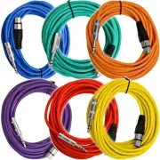 - SATRXL-F25BGORYP - 6 Pack of 25 Ft XLR Female to 1/4" TRS Patch Cable Snake...