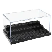 Display Case Box Minifigure Removable Clear Dustproof Acrylic Storage With 3