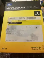 WD My Passport for Mac Portable Storage 1TB #WDBLUZ0010BSL-NESN Silver Brand-New