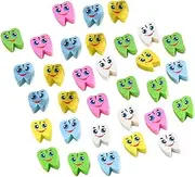 HOMSFOU 60pcs Adorable Tooth Erasers for Mini Pencil Erasers Fun Tooth Shape for Office Use TPR Material Engaging