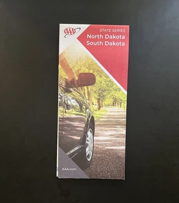 North & South Dakota State Series AAA Highway Travel Map 7-24 Edition roadtrip