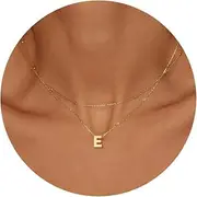 [GIFT4U] Initial Necklaces for Women Girls - 18K Gold Plated Layered Dainty Personalized Initial A-Z Pendant Necklaces Trendy Choker Necklaces Bead Chain Cute Letter Name Necklace Gold Jewelry Gifts