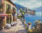 Needlework Crafts Full Embroidery Counted Cross Stitch Kits Overlook Cafe