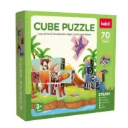 Dinosaur Magnetic Cube Puzzle Blocks Educational Toy for Toddlers 3+ STEAM