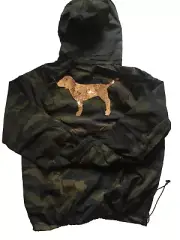 NEW VICTORIA'S SECRET PINK GOLD SEQUINS BLING DOG ANORAK CAMO M/L Jacket RARE