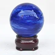 LoKori Natural Blue Smelting Crystal Ball Quartz Sphere,Mineral Stone Ball Healing Sphere Sculpture Figurine,Feng Shui Crystal for Home Decoration Photography,5cm/1.96in