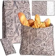 2 Sizes Beeswax Bread Bags for Sourdough Homemade Reusable Bread Bags Linen Storage Bag with Improved Beeswax Coating Food Wraps for Loaf Fresh Freezer Mother's Day Baker Gift(Brown)
