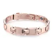 Titanium Therapy 18 Carat Rose Gold Plated Magnetic Health Bracelet +sizing tool