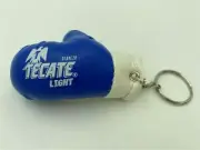 NEW Tecate Light Beer Cerveza Boxing Glove Blue Key Chain Collectible 3" x 2"