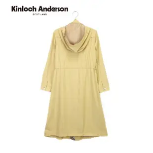 【Kinloch Anderson】顯瘦收腰連帽長版風衣外套 金安德森女裝(KA1066005 芥黃/嫩粉)