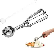 Stainless Steel Ice Cream Scoop, 5 cm, Ice Cream Scoop, Gourmet Ice Cream Scoop, Ice Cream Spoon with Ejector, Stainless Steel Ice Cream Spoon with Trigger for Ice Balls, Meatballs, Mashed Potatoes