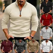 Men's Zip Up Hoodie Zip Sweatshirt Fleece Hoodie Apricot Black White Wine Red Standing Collar Plain Quarter Zip Sports Outdoor Casual Daily Streetwear Cool Sp