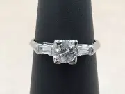$5,500 .76CT 3 STONE NATURAL ROUND DIAMOND PLATINUM ENGAGEMENT RING SALE!