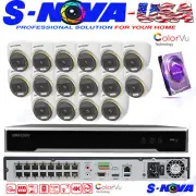 Hikvision 4K 16CH PoE IP Security CCTV Camera System ColorVu 4MP Turret 2TB