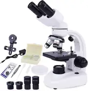 40X-1000X Binocular Microscope for Adults with Microscope Slides Phone Holder an
