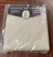 WONDERCALE No-Iron Percale 50% Kodel Polyester 50%C Cotton Twin Fitted Bed Sheet