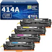 414A Toner Cartridges 4 Pack Replacement(with Chip) Compatible for HP 414A 414X W2020A Work for HP Color Laserjet Pro MFP M479fdw M479fdn M479dw M454dw M454dn M480f Printer (Black Cyan Magenta Yellow)