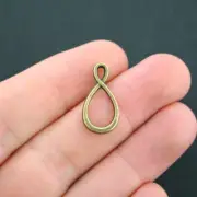 12 Hanger Connector Charms Antique Bronze Tone 2 Sided - BC1436