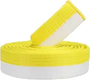 [uxcell] Taekwondo Colored Ranking Belt, 1.6" x9.2Ft 2.8M Polyester Martial Arts Judo Karate Belt for Coach Teaching Practice, White-Yellow