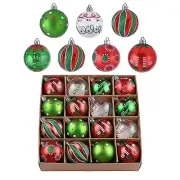 Christmas Tree Ornaments Set, 16ct Elf Red Green White Shatterproof Christmas...