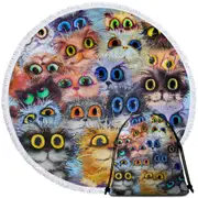 Big Cats’ Eyes Beach Towel