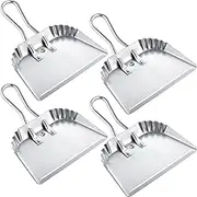 4 Pack Heavy Duty Metal Dust Pans 12 Inch Metal Dustpan Large Dust Pan Wide Dustpans for Household Handheld Wide Scooper Dust and Debris Cleaning Tool Ideal for Home and Commercial Use