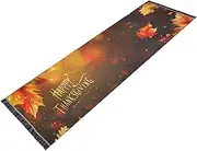 ZRYSMY Leaves Thanksgiving Gold Washable Runner Rug 2’ x 6’ Non-Slip Floor Carpet Runner Rug for Hallways Kitchen Laundry Room Bedroom Floor Carpet Runner- Soft Thin Mat for Family Pet