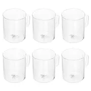 6pc Wilmax England 80ml Thermo Glass Cup Coffee/Tea Drink Mug w/ Handle Clear