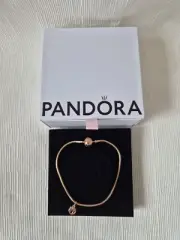 Pandora Moments Snake Bracelet with Pandora ME Cheeky Peach Mini Dangle Charm